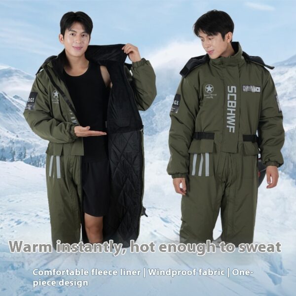 Winter Outdoors Cold-proof Cycling One-piece Work Clothes - Image 3
