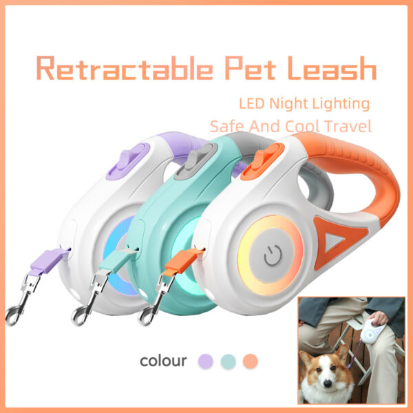 Automatic Pets Retractable Leash And Dog Collar Spotlight